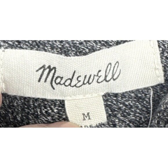 Madewell Women’s Heathered Gray Cotton Crop Hoodie Sweatshirt Top Sz M - Picture 4 of 8